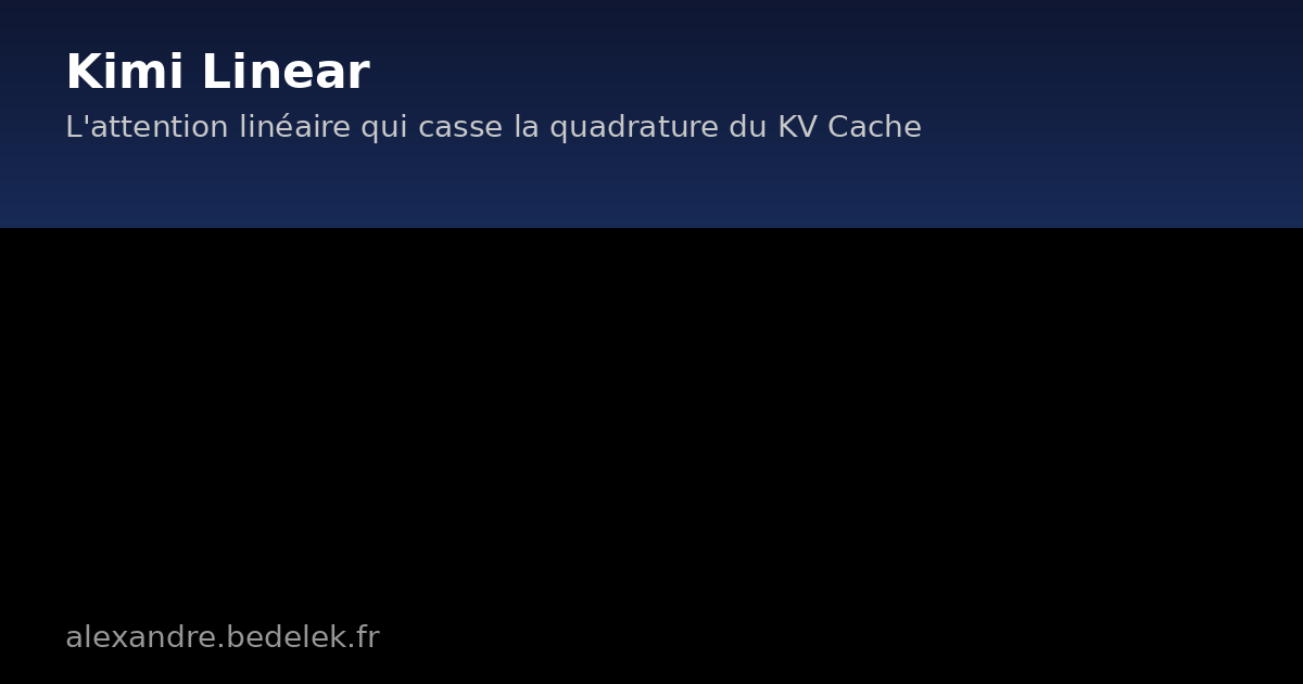 Illustration — Kimi Linear : l'attention linéaire qui casse la quadrature du KV Cache